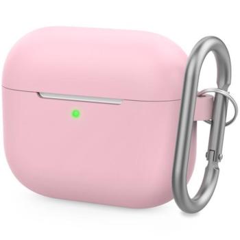 Phoner Simple Apple Airpods 3 szilikon tok akasztóval, rózsaszín kép