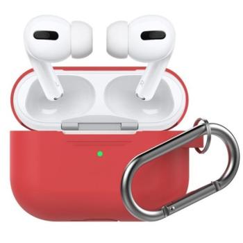 Phoner Simple Apple Airpods Pro szilikon tok akasztóval, piros kép
