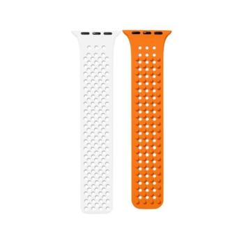 Phoner Spike Apple Watch szilikon szíj, 38/40/41mm, fehér/narancs kép