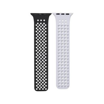 Phoner Spike Apple Watch szilikon szíj, 38/40/41mm, fekete/felhőszürke kép