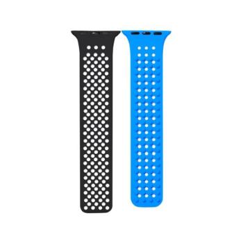 Phoner Spike Apple Watch szilikon szíj, 38/40/41mm, fekete/kék kép