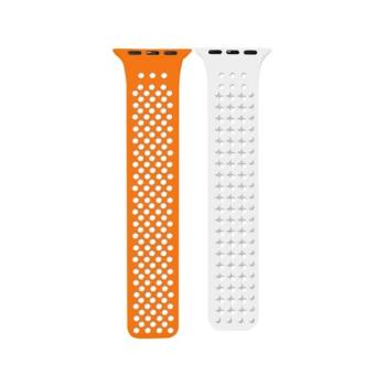 Phoner Spike Apple Watch szilikon szíj, 38/40/41mm, narancs/fehér kép