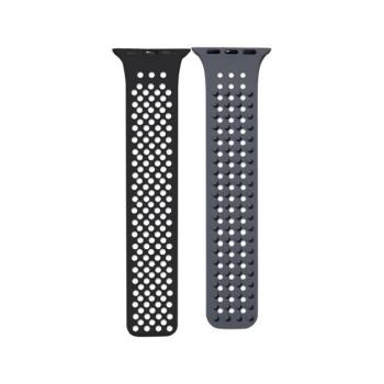 Phoner Spike Apple Watch szilikon szíj, 49/45/44/42mm, fekete/szürke kép