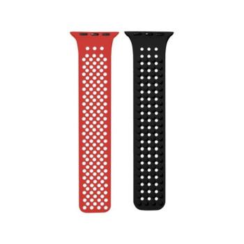 Phoner Spike Apple Watch szilikon szíj, 49/45/44/42mm, piros/fekete kép