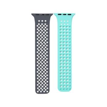 Phoner Spike Apple Watch szilikon szíj, 49/45/44/42mm, szürke/kék kép