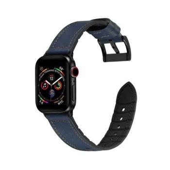 Phoner Stitch Apple Watch műbőr/szilikon szíj, 49/45/44/42mm, éjkék kép