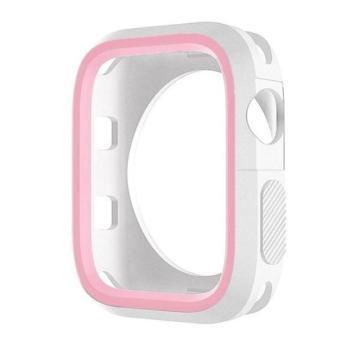 Phoner Twin Apple Watch szilikon tok, 41mm, fehér/rózsazsín kép