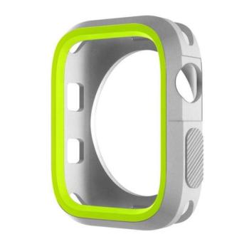 Phoner Twin Apple Watch szilikon tok, 45mm, ezüst/zöld kép