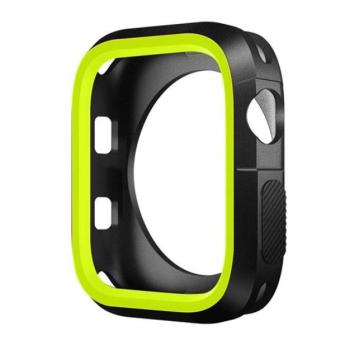 Phoner Twin Apple Watch szilikon tok, 45mm, fekete/zöld kép