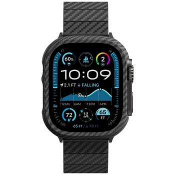 Pitaka Air Apple Watch Ultra 1 / 2 / 3 (49mm) tok, carbon minta, fekete-szürke kép