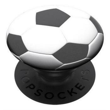 POPSOCKETS telefontartó (készülékre ragasztható, többfunkciós, focilabda) FEKETE/FEHÉR Sony C5, Motorola E3, Motorola Z3 kép
