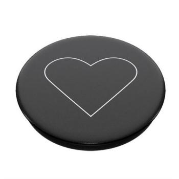POPSOCKETS telefontartó (készülékre ragasztható, többfunkciós, szív) FEKETE Sony C5, Motorola E3, Motorola Z3 kép