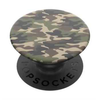 POPSOCKETS telefontartó (készülékre ragasztható, többfunkciós, terep minta) SÖTÉTZÖLD Sony C5, Motorola E3, Motorola Z3 kép