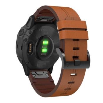 Pótszíj (egyedi méret, 20 mm, bőr hatású, állítható, QuickFit csatlakozás) BARNA Garmin Fenix 6S, Garmin Fenix 6S Pro, Garmin Fenix 6S Sapphire, Garmin Fenix 5S, Garmin Fenix 6S Pro Solar, G kép