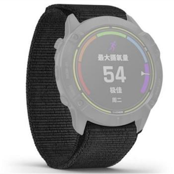 Pótszíj (egyedi méret, 20 mm, nylon, tépőzáras, légáteresztő) FEKETE Garmin Fenix 6S, Garmin Fenix 6S Solar, Garmin Fenix 7S Sapphire, Garmin Epix Pro (Gen2) 42mm, Garmin Fenix 6S Pro Solar, kép