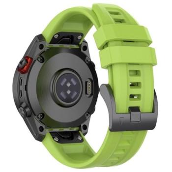 Pótszíj (egyedi méret, 22 mm, szilikon, állítható, QuickFit csatlakozás) VILÁGOSZÖLD Garmin Fenix 5, Garmin Fenix 7, Garmin Fenix 6, Garmin Epix (Gen2), Garmin Fenix 3 HR, Garmin Fenix 3, Gar kép