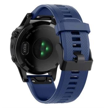 Pótszíj (egyedi méret, 22 mm, szilikon, állítható, rombusz minta, QuickFit csatlakozás) SÖTÉTKÉK Garmin Fenix 3, Garmin Fenix 7, Garmin Fenix 5, Garmin Fenix 6 Sapphire, Garmin Fenix 6 Solar kép