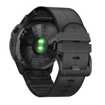 Pótszíj (egyedi méret, 26 mm, bőr hatású, állítható, QuickFit csatlakozás) FEKETE Garmin Fenix 6X, Garmin Fenix 6X Pro Solar, Garmin Fenix 5X, Garmin Fenix 7X, Garmin Fenix 6X Pro, Garmin Fe kép