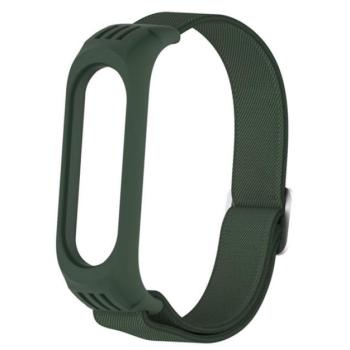 Pótszíj (egyedi méret, állítható, textil) SÖTÉTZÖLD Xiaomi MI Band 3, Xiaomi MI Band 4, Xiaomi Mi Band 5, Xiaomi Mi Band 6 kép