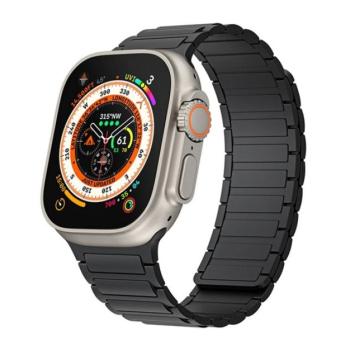 Pótszíj (egyedi méret, kicsi, szilikon, 3D, mágneses) FEKETE Apple Watch Series 10 42mm, Watch Series 5 40mm, Watch Series 4 40mm kép