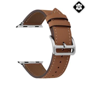 Pótszíj (egyedi méret, kicsi, valódi bőr) VILÁGOSBARNA Apple Watch Series 10 42mm, Watch Series 5 40mm, Watch Series 4 40mm kép