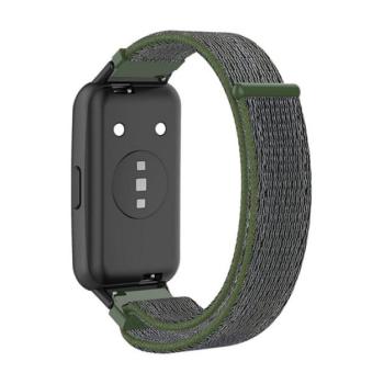 Pótszíj (egyedi méret, nylon, tépőzáras, légáteresztő) SÖTÉTZÖLD Huawei Band 7 kép