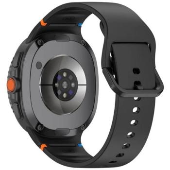 Pótszíj (egyedi méret, S méret, szilikon, állítható) FEKETE SamsungGalaxy Watch 8 eSIM 44mm (SM-L335), Galaxy Watch 8 eSIM 40mm (SM-L325) kép