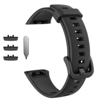 Pótszíj (egyedi méret, szilikon, állítható) FEKETE Honor Band 6, Huawei Band 6 kép