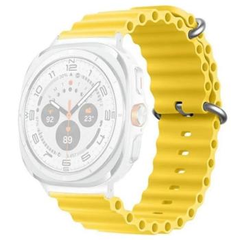 Pótszíj (egyedi méret, szilikon, állítható, hullám) CITROMSÁRGA Samsung Galaxy Watch Ultra eSIM 47mm (SM-L705) kép
