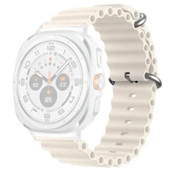 Pótszíj (egyedi méret, szilikon, állítható, hullám) FEHÉR Samsung Galaxy Watch Ultra eSIM 47mm (SM-L705) kép
