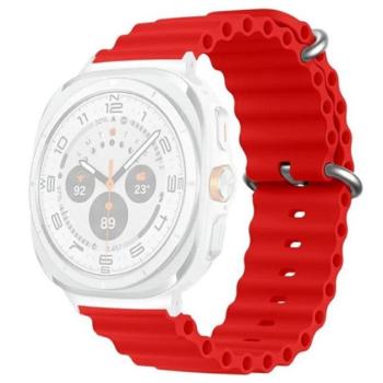 Pótszíj (egyedi méret, szilikon, állítható, hullám) PIROS Samsung Galaxy Watch Ultra eSIM 47mm (SM-L705) kép