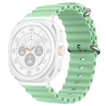 Pótszíj (egyedi méret, szilikon, állítható, hullám) VILÁGOSZÖLD Samsung Galaxy Watch Ultra eSIM 47mm (SM-L705) kép