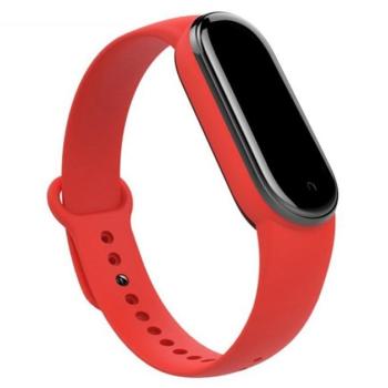 Pótszíj (egyedi méret, szilikon, állítható) PIROS Xiaomi Mi Band 5, Xiaomi Mi Band 6 kép