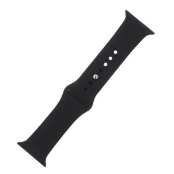 Pótszíj (egyedi méret, szilikon, állítható, S / M méret) FEKETE Apple Watch Series 1 38mm, Apple Watch Series 6 40mm, Apple Watch Series 8 41mm, Apple Watch Series SE 40mm, Apple Watch Series 2 kép