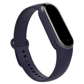 Pótszíj (egyedi méret, szilikon, állítható) SÖTÉTKÉK Xiaomi Mi Band 5, Xiaomi Mi Band 6 kép