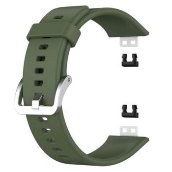 Pótszíj (egyedi méret, szilikon, állítható) SÖTÉTZÖLD Huawei Watch Fit kép