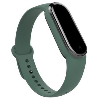 Pótszíj (egyedi méret, szilikon, állítható) SÖTÉTZÖLD Xiaomi Mi Band 5, Xiaomi Mi Band 6 kép