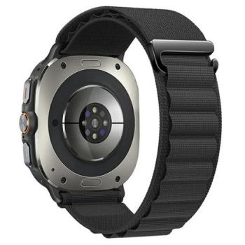 Pótszíj (egyedi méret, textil, állítható) FEKETE Samsung Galaxy Watch Ultra eSIM 47mm (SM-L705) kép