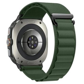 Pótszíj (egyedi méret, textil, állítható) SÖTÉTZÖLD Samsung Galaxy Watch Ultra eSIM 47mm (SM-L705) kép