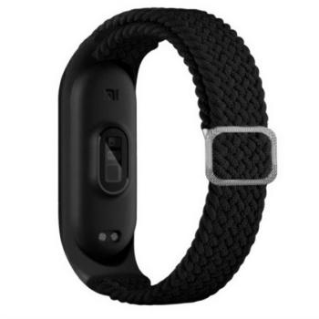 Pótszíj (egyedi méret, textil, szőtt minta, állítható) FEKETE Xiaomi Mi Band 7, Xiaomi Mi Band 6 , Xiaomi Mi Band 5, Xiaomi Mi Band 6 NFC kép