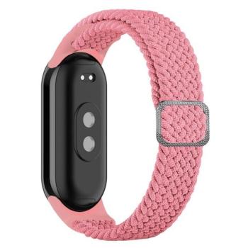 Pótszíj (egyedi méret, textil, szőtt minta, állítható) RÓZSASZÍN Xiaomi Band 8 kép