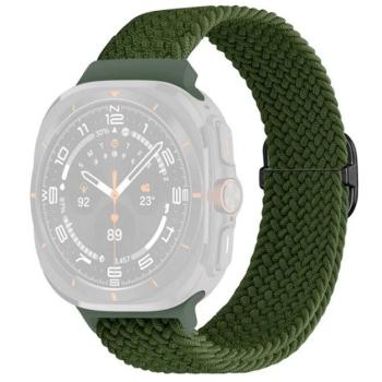 Pótszíj (egyedi méret, textil, szőtt minta) SÖTÉTZÖLD Samsung Galaxy Watch Ultra eSIM 47mm (SM-L705) kép
