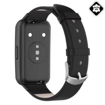 Pótszíj (egyedi méret, valódi bőr) FEKETE Huawei Band 7 kép