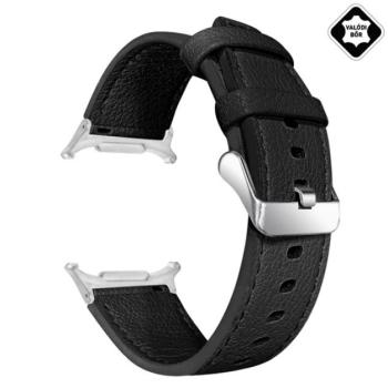 Pótszíj (egyedi méret, valódi bőr) FEKETE SamsungGalaxy Watch 8 eSIM 44mm (SM-L335), Galaxy Watch 8 eSIM 40mm (SM-L325) kép