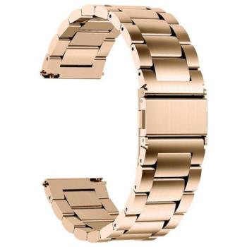 Pótszíj (univerzális, 20 mm, rozsdamentes acél, állítható, pillangó csat) ROZÉARANY Huawei Watch GT 2 42mm, Samsung Galaxy Watch Active 2 44mm (SM-R820N), Samsung Galaxy Watch Active 2 40mm ( kép