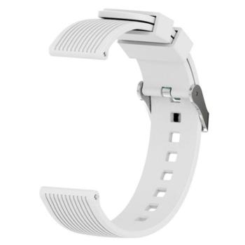 Pótszíj (univerzális, 20 mm, szilikon, állítható, 3D csíkos minta) FEHÉR Huawei Watch GT 2 42mm, Samsung Galaxy Watch Active 2 44mm (SM-R820N), Samsung Galaxy Watch Active 2 40mm (SM-R830N), G kép