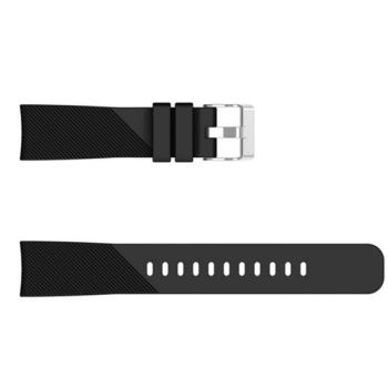 Pótszíj (univerzális, 20 mm, szilikon, állítható, csíkos minta) FEKETE Garmin Swim Watch, Huawei Watch GT 2 42mm, Samsung Galaxy Watch Active 2 44mm (SM-R820N), Samsung Galaxy Watch Active 2 40 kép