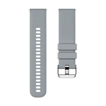 Pótszíj (univerzális, 20mm, szilikon, dupla bújtató, 3D) VILÁGOSSZÜRKE Garmin Vivomove 5, Huawei Watch GT 2 42mm, Samsung Galaxy Watch Active 2 44mm (SM-R820N) kép