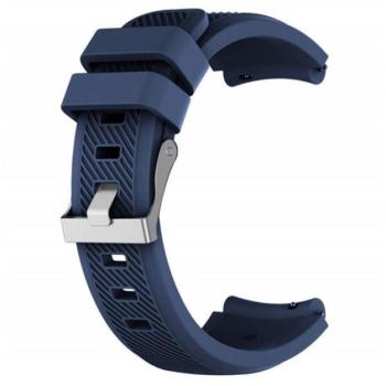 Pótszíj (univerzális, 22 mm, szilikon, állítható, csíkos minta) SÖTÉTKÉK Huawei Watch GT 2 46mm, Huawei Watch GT, Huawei Watch GT Active, Huawei Watch GT Fortuna, Huawei Watch, Huawei Watch kép