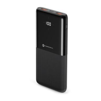 Power Bank, 10000mAh, 2xUSB / Type-C, fekete, QC / PD támogatás, 20W, LED lámpa, Forcell F-Energy P10k1 kép